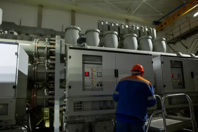 Engineer inspecting GIS